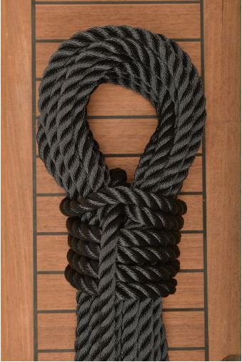 Amarre 3 torons polyester 3-fach geschlagene Festmacherleine aus Polyester blackgear M-S215